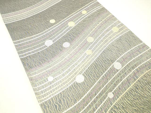 平和屋着物＊夏物 六通柄袋帯 櫛織 流水丸文 金銀糸 正絹 逸品 DABC8558cm