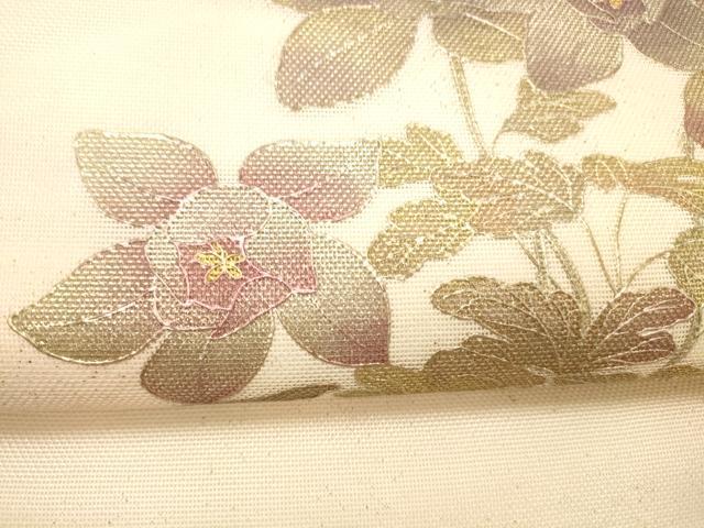 平和屋着物＊夏物 金彩友禅 卓越技能者・名工・和田光正 九寸名古屋帯 草花文 金銀彩 正絹 逸品 DABC8559cm