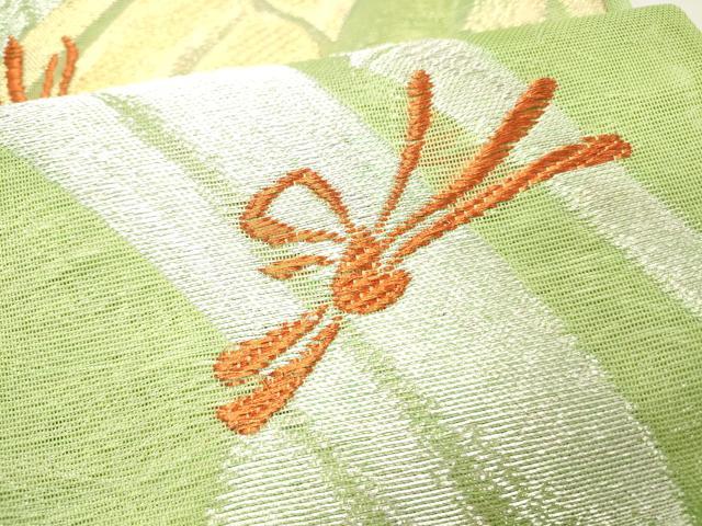 平和屋着物＊夏物 六通柄袋帯 籬文 金銀糸 三越扱い 正絹 逸品 DABC8562cm
