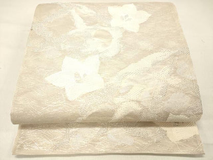 平和屋着物＊夏物 六通柄袋帯 舞花文 銀糸 正絹 逸品 DABC8563cm