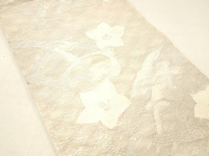 平和屋着物＊夏物 六通柄袋帯 舞花文 銀糸 正絹 逸品 DABC8563cm