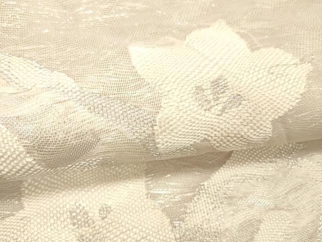 平和屋着物＊夏物 六通柄袋帯 舞花文 銀糸 正絹 逸品 DABC8563cm