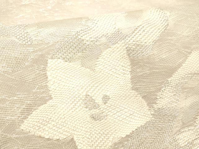 平和屋着物＊夏物 六通柄袋帯 舞花文 銀糸 正絹 逸品 DABC8563cm