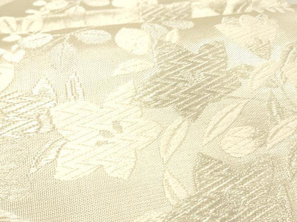 平和屋着物＊夏物 六通柄袋帯 唐織 草花門 銀糸 正絹 逸品 DABC8564cm