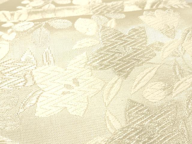 平和屋着物＊夏物 六通柄袋帯 唐織 草花門 銀糸 正絹 逸品 DABC8564cm