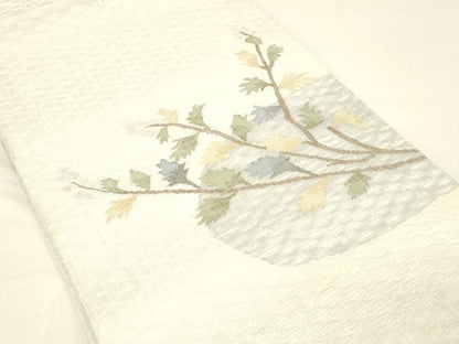 平和屋着物＊夏物 太鼓柄袋帯 櫛織 枝葉文 正絹 逸品 DABC8565cm