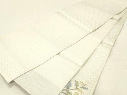 平和屋着物＊夏物 太鼓柄袋帯 櫛織 枝葉文 正絹 逸品 DABC8565cm