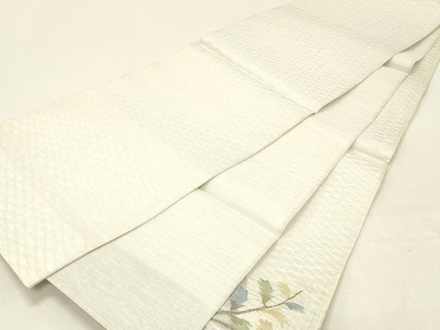 平和屋着物＊夏物 太鼓柄袋帯 櫛織 枝葉文 正絹 逸品 DABC8565cm