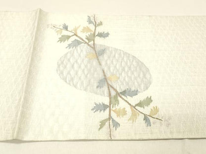 平和屋着物＊夏物 太鼓柄袋帯 櫛織 枝葉文 正絹 逸品 DABC8565cm