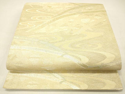 平和屋着物＊夏物 六通柄袋帯 流水籬文 金糸 正絹 逸品 DABC8566cm