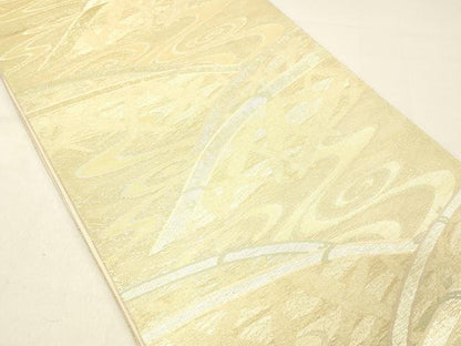 平和屋着物＊夏物 六通柄袋帯 流水籬文 金糸 正絹 逸品 DABC8566cm