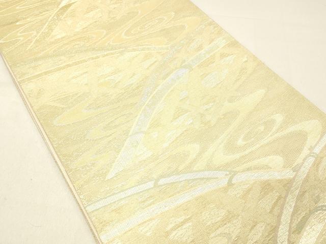 平和屋着物＊夏物 六通柄袋帯 流水籬文 金糸 正絹 逸品 DABC8566cm