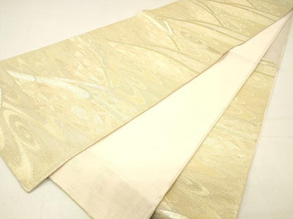 平和屋着物＊夏物 六通柄袋帯 流水籬文 金糸 正絹 逸品 DABC8566cm
