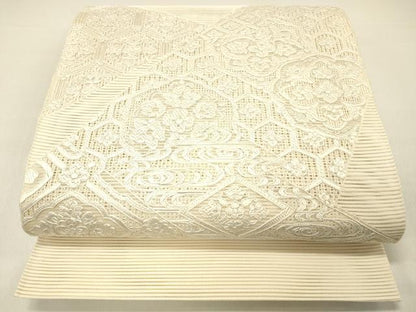平和屋着物＊夏物　絽綴れ　太鼓柄袋帯　絽刺し　流水吉祥花文　正絹　逸品　DABC8573cm
