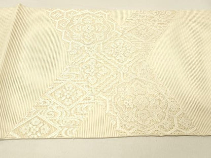 平和屋着物＊夏物　絽綴れ　太鼓柄袋帯　絽刺し　流水吉祥花文　正絹　逸品　DABC8573cm
