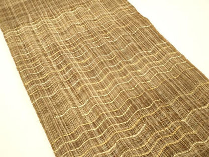 平和屋着物＊夏物 太鼓柄袋帯 櫛織 よろけ縞 金銀糸 正絹 逸品 DABC8577cm