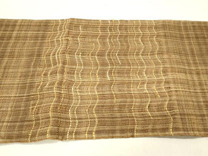 平和屋着物＊夏物 太鼓柄袋帯 櫛織 よろけ縞 金銀糸 正絹 逸品 DABC8577cm