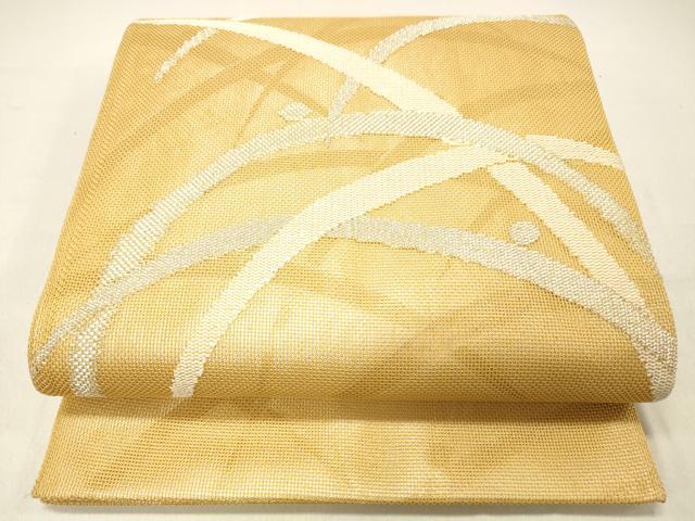 平和屋着物＊夏物 太鼓柄袋帯 露草文 銀糸 正絹 逸品 DABC8578cm