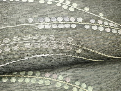 平和屋着物＊夏物 九寸名古屋帯 抽象丸文 銀糸 正絹 逸品 DABC8580cm