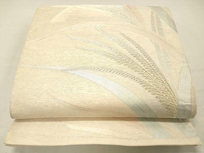 平和屋着物＊夏物 六通柄袋帯 草葉文 金銀糸 正絹 逸品 DABC8581cm