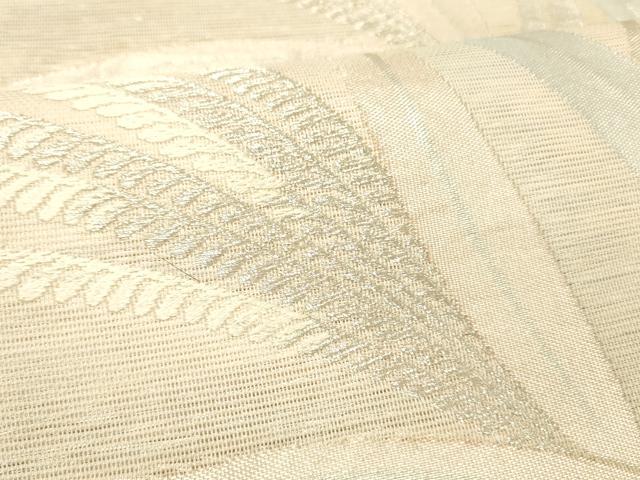 平和屋着物＊夏物 六通柄袋帯 草葉文 金銀糸 正絹 逸品 DABC8581cm