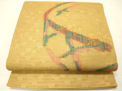 平和屋着物▽太鼓柄袋帯 スリーシーズン 春夏秋 櫛織 抽象文様 正絹 逸品 DABC8584cm