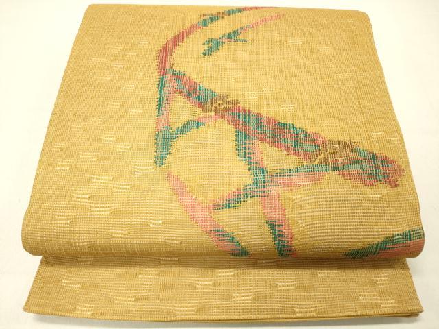 平和屋着物▽太鼓柄袋帯 スリーシーズン 春夏秋 櫛織 抽象文様 正絹 逸品 DABC8584cm