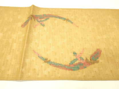 平和屋着物▽太鼓柄袋帯 スリーシーズン 春夏秋 櫛織 抽象文様 正絹 逸品 DABC8584cm