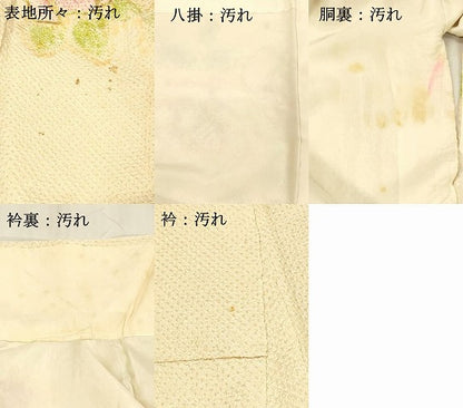 平和屋着物■訪問着　総絞り　駒刺繍　草花文　金彩　正絹　逸品　DABC8591cm