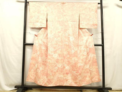 平和屋着物■上質な小紋　絞り　草花文　暈し染め　正絹　逸品　DABC8594cm