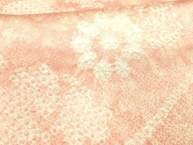 平和屋着物■上質な小紋　絞り　草花文　暈し染め　正絹　逸品　DABC8594cm