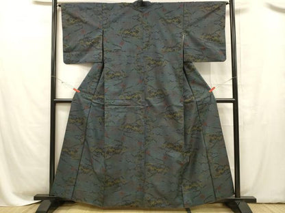 平和屋着物■本場大島紬 7マルキ 地紙草花文 正絹 逸品 DABC8595cm