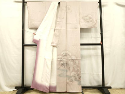 平和屋着物■訪問着　流水松文　暈し染め　松坂屋扱い　正絹　逸品　DABC8597cm
