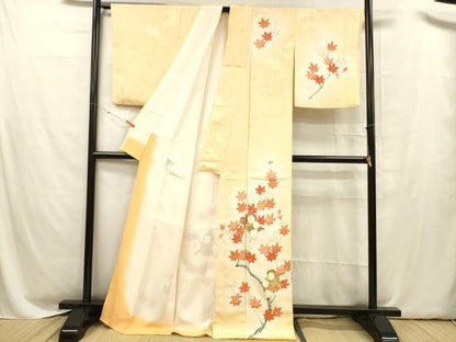 平和屋着物■訪問着　刺繍　童子枝葉文　暈し染め　金彩　正絹　逸品　DABC8599cm