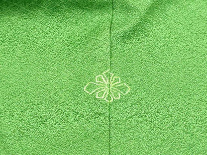 平和屋着物■訪問着 絞り 刺繍 笹の葉草花文 金彩 正絹 逸品 DABC8618cm