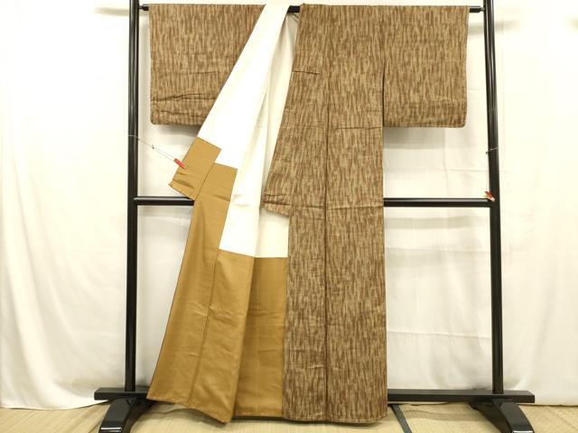 平和屋着物■上質な紬 霞文 正絹 逸品 未使用 DABC8621cm