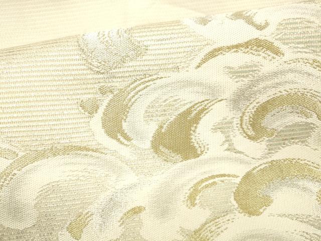平和屋着物＊夏物 九寸名古屋帯 立波文 金銀糸 正絹 逸品 DABC8630cm