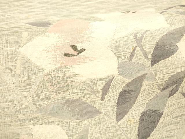 平和屋着物＊夏物 太鼓柄袋帯 草花文 正絹 逸品 DABC8634cm