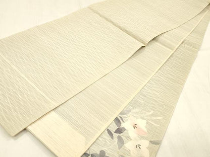 平和屋着物＊夏物 太鼓柄袋帯 草花文 正絹 逸品 DABC8634cm
