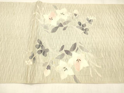 平和屋着物＊夏物 太鼓柄袋帯 草花文 正絹 逸品 DABC8634cm