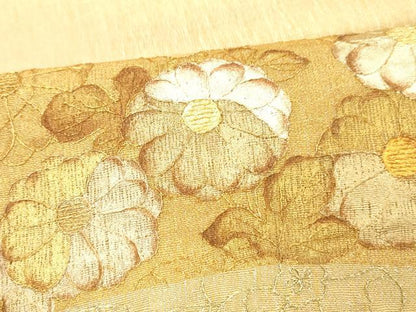 平和屋着物＊夏物 太鼓柄袋帯 舞花文 金銀彩 正絹 逸品 DABC8635cm