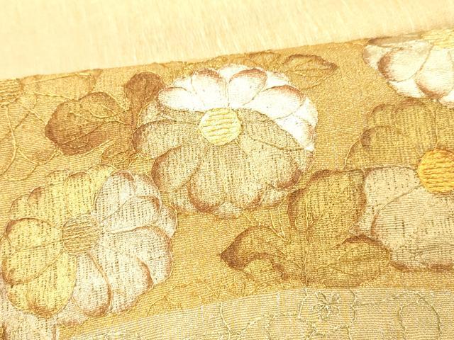 平和屋着物＊夏物 太鼓柄袋帯 舞花文 金銀彩 正絹 逸品 DABC8635cm