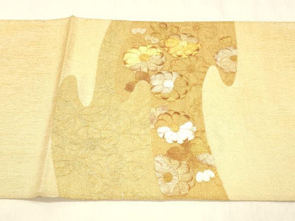平和屋着物＊夏物 太鼓柄袋帯 舞花文 金銀彩 正絹 逸品 DABC8635cm