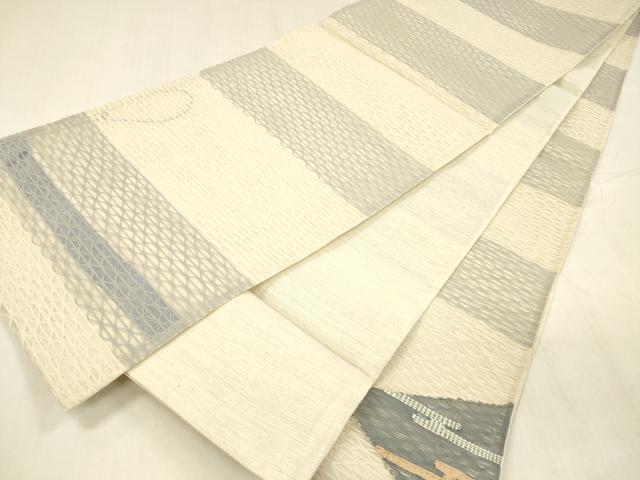 平和屋着物＊夏物 太鼓柄袋帯 抽象文様 金糸 正絹 逸品 DABC8638cm