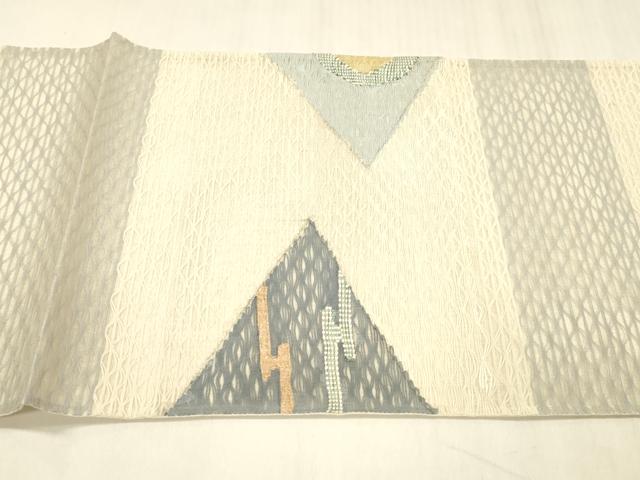 平和屋着物＊夏物 太鼓柄袋帯 抽象文様 金糸 正絹 逸品 DABC8638cm