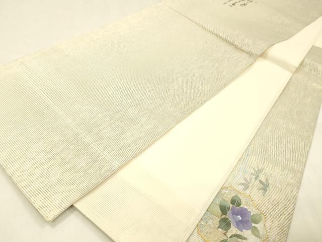 平和屋着物＊夏物 六通柄袋帯 流水飾花文 金彩 引箔 正絹 逸品 DABC8641cm