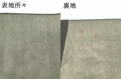 平和屋着物＊夏物 六通柄 本袋帯 草花文 黒地 銀糸 正絹 逸品 DABC8642cm