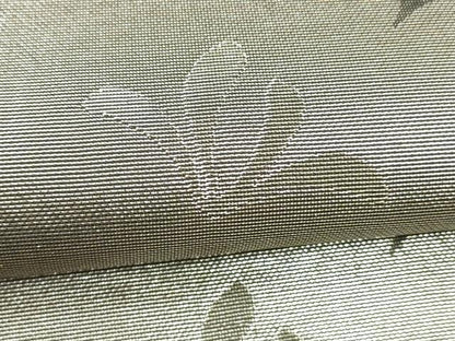 平和屋着物＊夏物 六通柄 本袋帯 草花文 黒地 銀糸 正絹 逸品 DABC8642cm