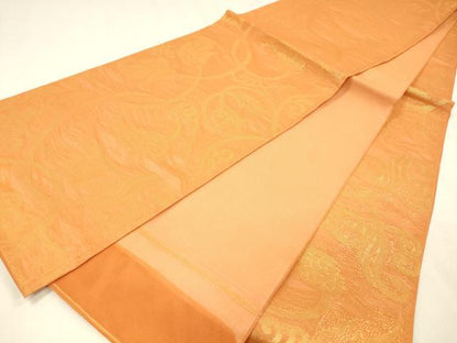 平和屋着物＊夏物 全通柄 本袋帯 葡萄蔦の葉文 金糸 正絹 逸品 DABC8643cm