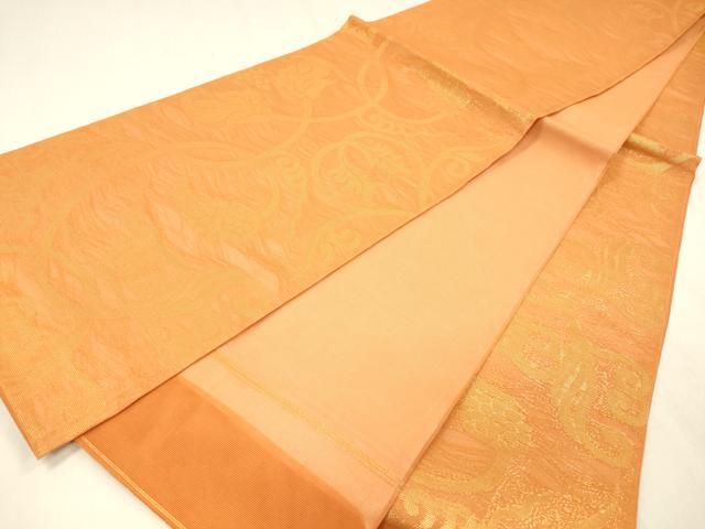 平和屋着物＊夏物 全通柄 本袋帯 葡萄蔦の葉文 金糸 正絹 逸品 DABC8643cm
